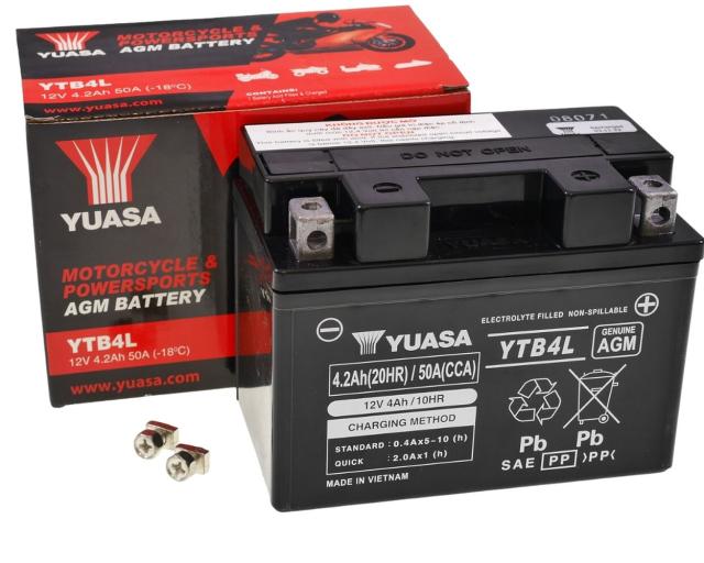 Batterie YUASA YTB4L AGM 12V 4Ah 50A