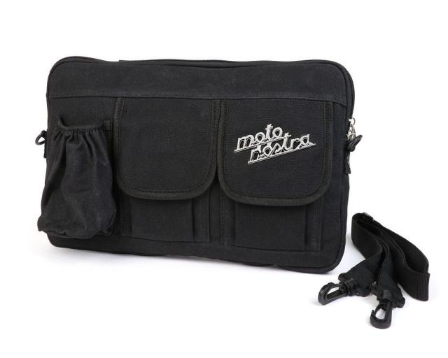 Tasche Gepäckfachklappe, Umhängetasche mit Getränkehalter MOTO NOSTRA waxed canvas schwarz