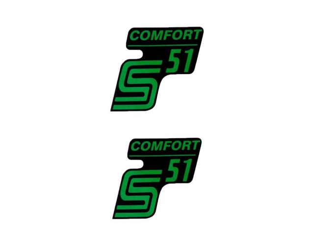 Schriftzug 2x S51 Comfort 2EXTREME schwarz grün