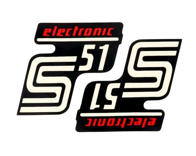Schriftzug 2x S51 Elektronic 2EXTREME schwarz rot
