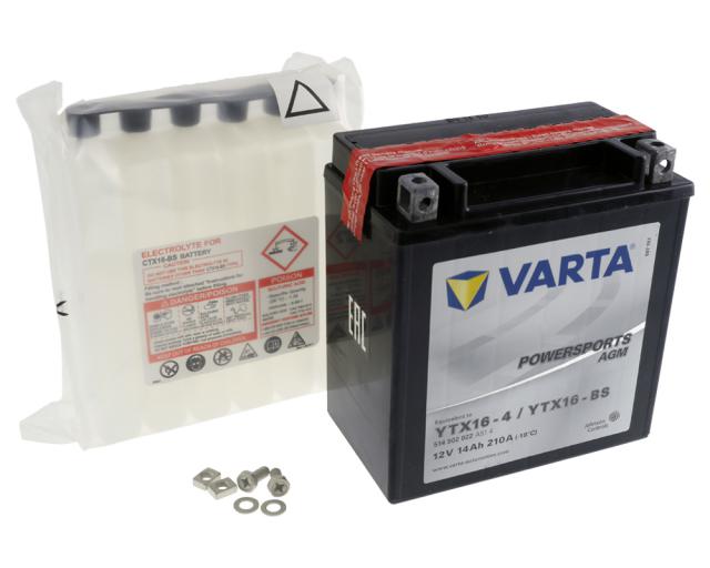 Batterie 12V 14Ah VARTA Powersports Agm YTX16-BS   YTX16-4