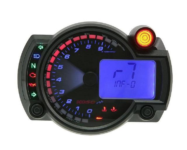 Tachometer KOSO RX2N Analog / Digital Blau Universal