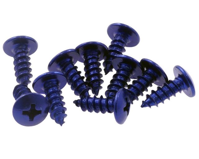 Verkleidungsschrauben kreuz blau eloxiert 4x12mm