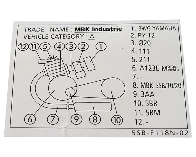 Motortypenschild ORIGINAL